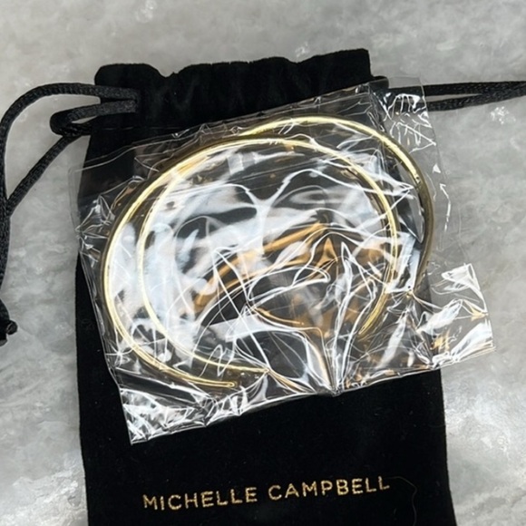 Michelle Campbell Gold Talon Bracelet Set Gold Cuff Bangles Stackable Designer - Picture 3 of 6